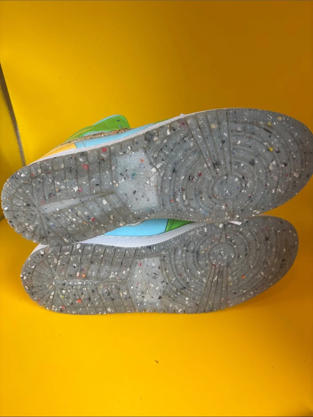 Nike Kids Mid-Top Sneakers in Yellow, Green & Light Blue